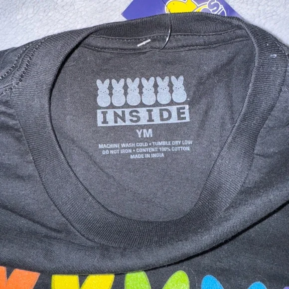 Peeps Short Sleeve Kids Tee with Rainbow Peeps, Youth Medium - Picture 2 of 2